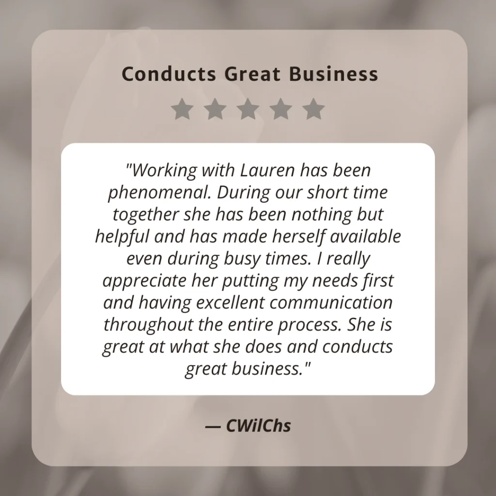 Client testimonial screenshot from CWilChs for LaLa Accounting Software Support